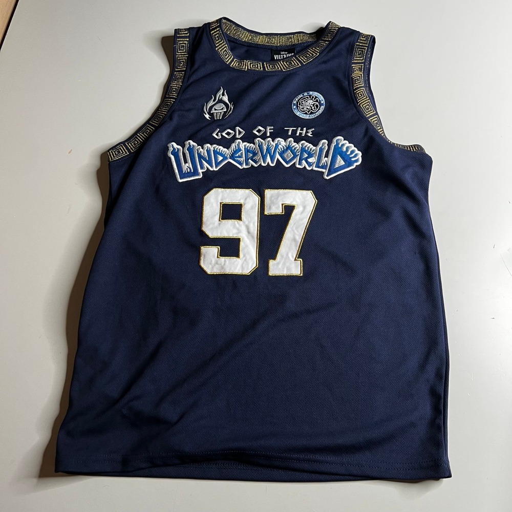 Disney Villains Hades God of the Underworld 97 Basketball Jersey Navy Blue XS